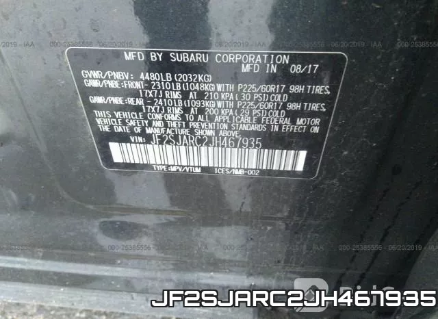 JF2SJARC2JH467935 фото 10