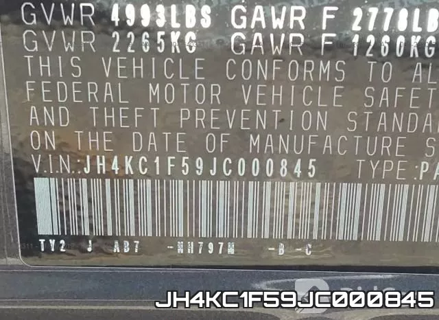 JH4KC1F59JC000845 фото 9