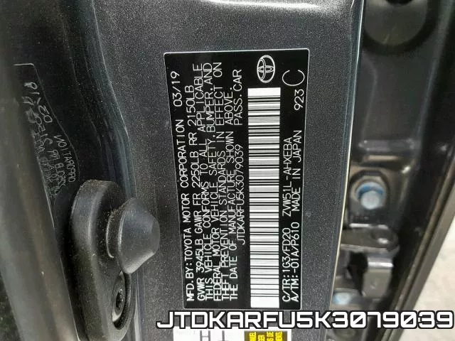 JTDKARFU5K3079039 фото 2