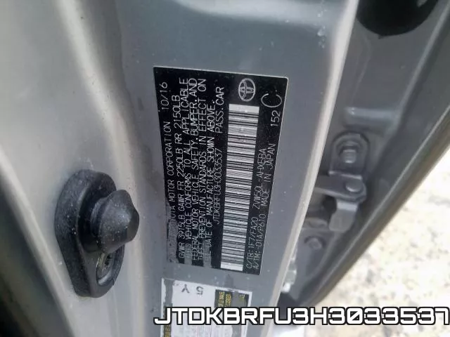 JTDKBRFU3H3033537 фото 2