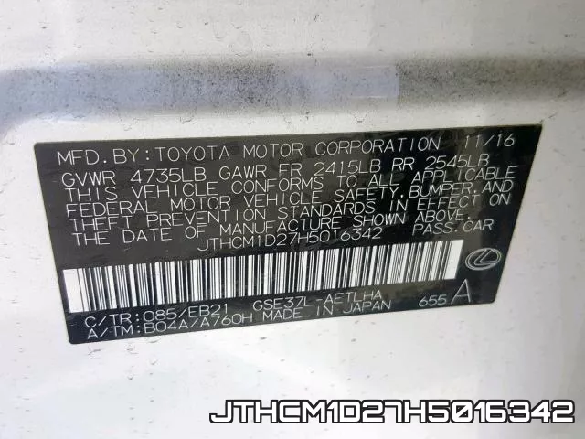 JTHCM1D27H5016342 фото 2