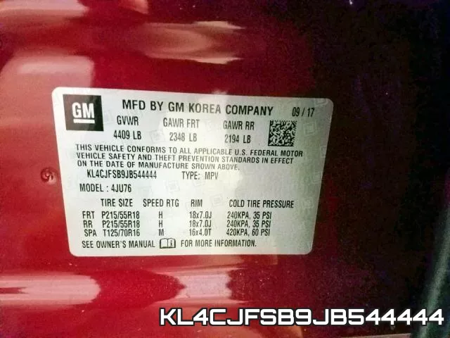 KL4CJFSB9JB544444 фото 2