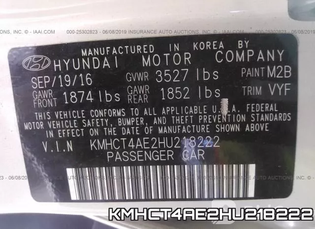 KMHCT4AE2HU218222 фото 10