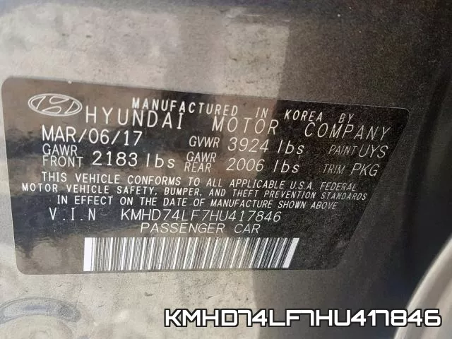 KMHD74LF7HU417846 фото 2