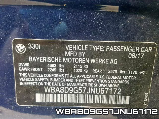 WBA8D9G57JNU67172 фото 2