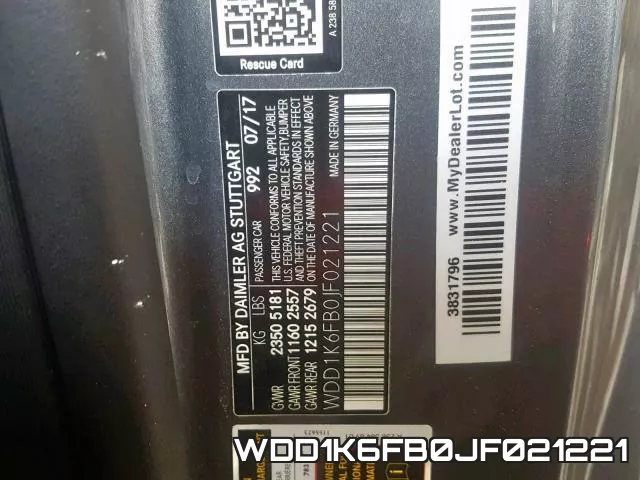 WDD1K6FB0JF021221 фото 2