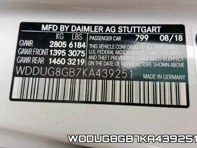 WDDUG8GB7KA439251 фото 2