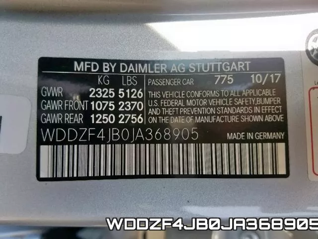 WDDZF4JB0JA368905 фото 2