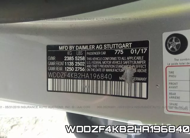 WDDZF4KB2HA196840 фото 10
