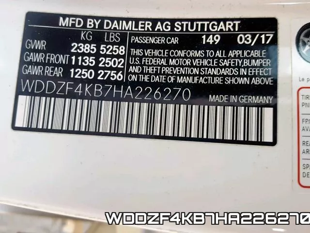 WDDZF4KB7HA226270 фото 2