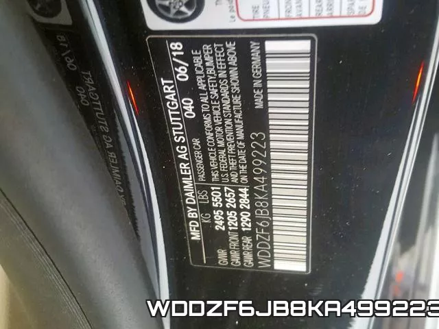 WDDZF6JB8KA499223 фото 2