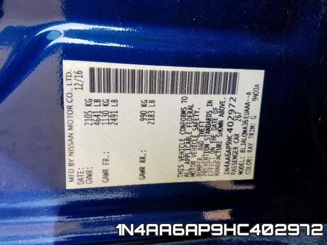 1N4AA6AP9HC402972 фото 2
