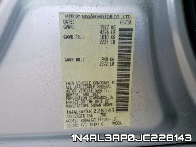 1N4AL3AP0JC228143 фото 2