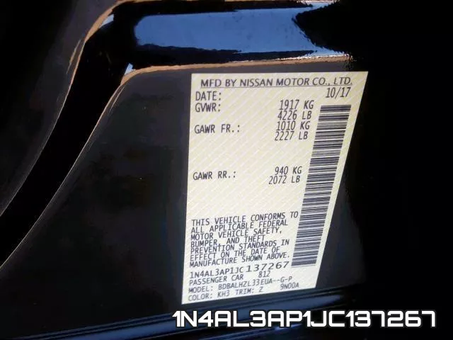 1N4AL3AP1JC137267 фото 2