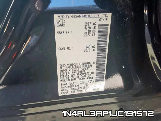 1N4AL3AP1JC191572 фото 2