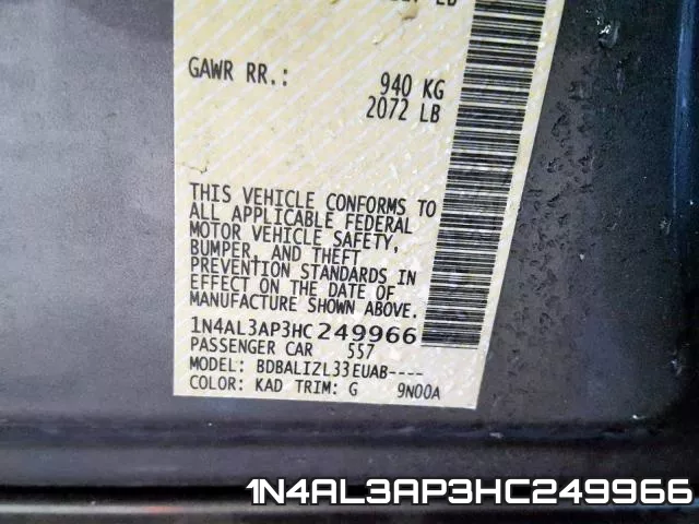 1N4AL3AP3HC249966 фото 2