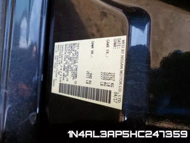 1N4AL3AP5HC247359 фото 2