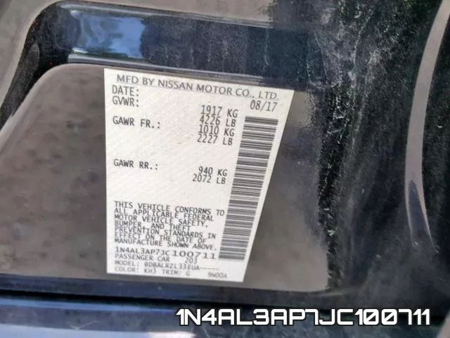1N4AL3AP7JC100711 фото 2