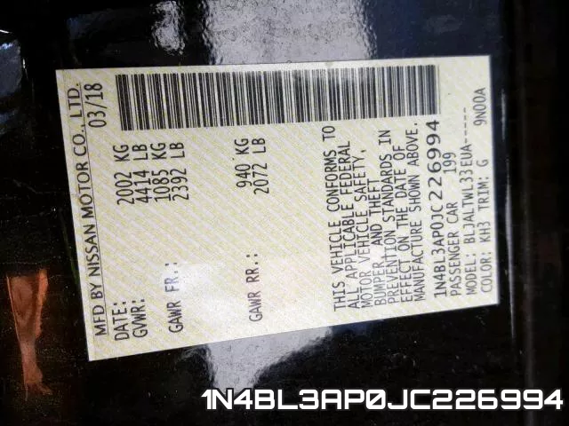 1N4BL3AP0JC226994 фото 2
