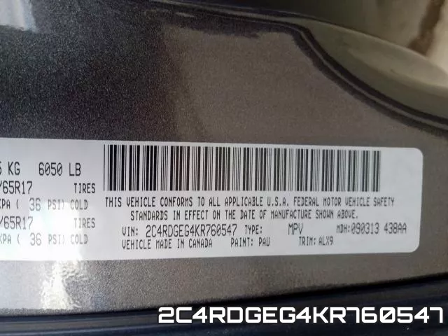 2C4RDGEG4KR760547 фото 2