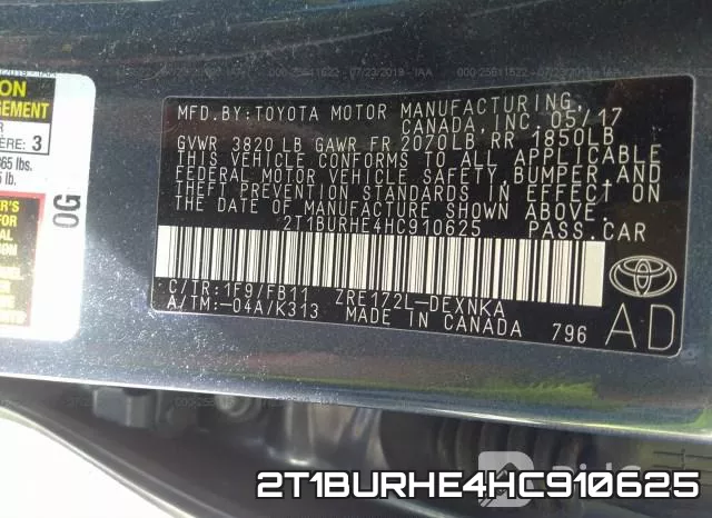 2T1BURHE4HC910625 фото 10