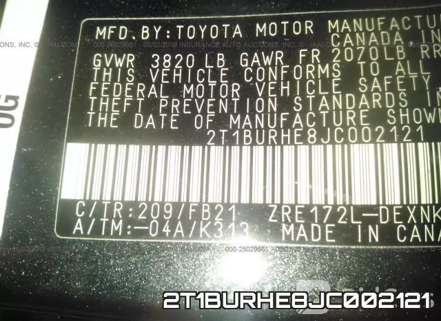 2T1BURHE8JC002121 фото 10