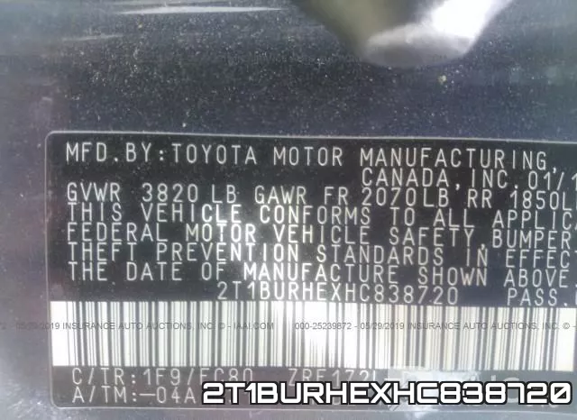 2T1BURHEXHC838720 фото 10