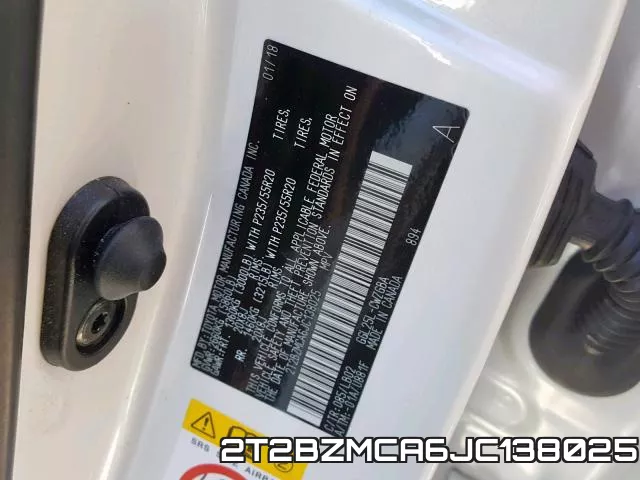 2T2BZMCA6JC138025 фото 2