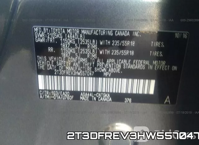 2T3DFREV3HW557047 фото 10