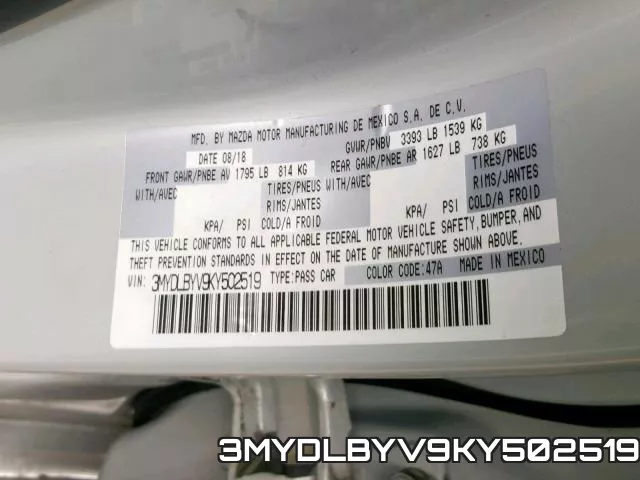 3MYDLBYV9KY502519 фото 2