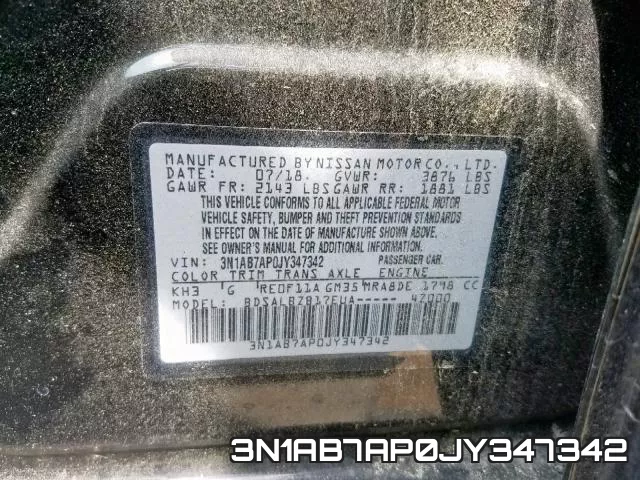 3N1AB7AP0JY347342 фото 2