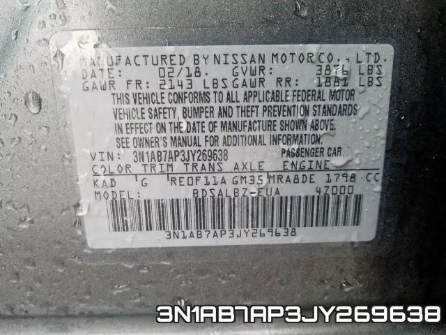3N1AB7AP3JY269638 фото 2