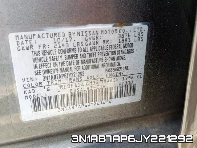 3N1AB7AP6JY221292 фото 2