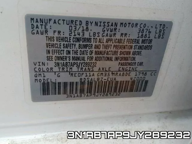3N1AB7AP9JY289232 фото 2