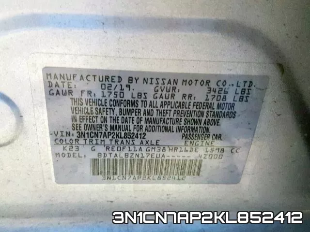 3N1CN7AP2KL852412 фото 2