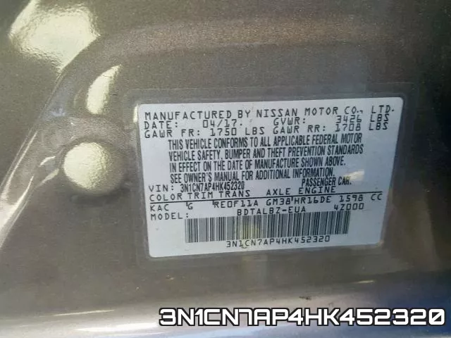 3N1CN7AP4HK452320 фото 2