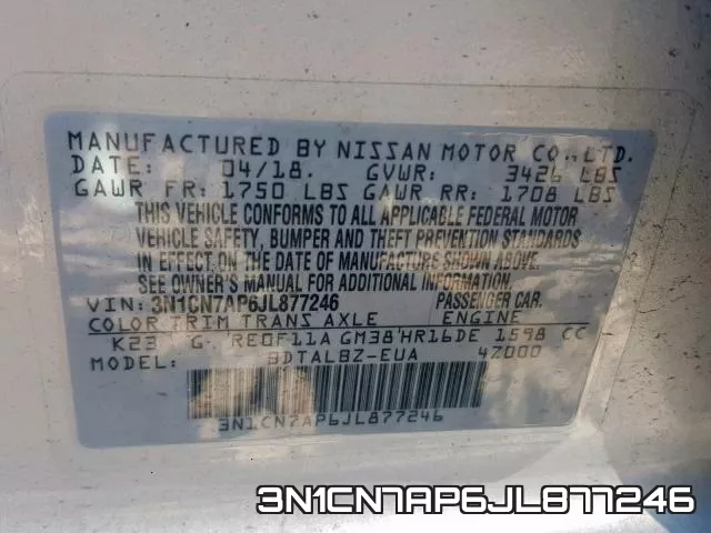 3N1CN7AP6JL877246 фото 2