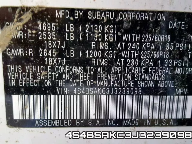 4S4BSAKC3J3239098 фото 2