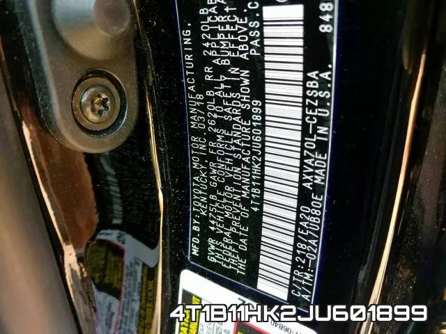 4T1B11HK2JU601899 фото 2