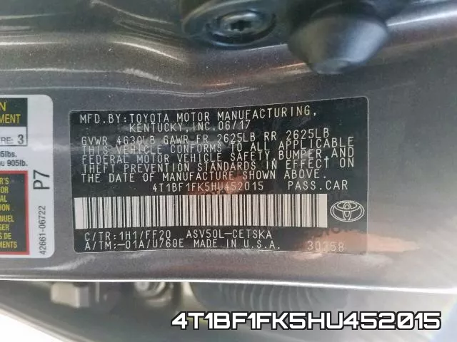 4T1BF1FK5HU452015 фото 2