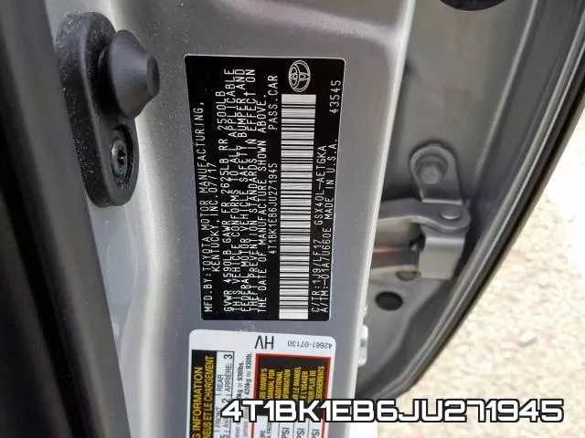 4T1BK1EB6JU271945 фото 2
