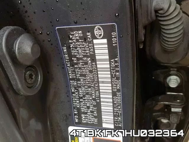 4T1BK1FK7HU032364 фото 2