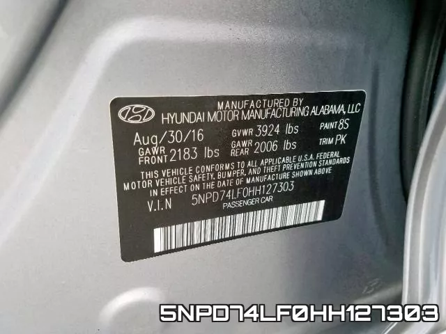 5NPD74LF0HH127303 фото 2