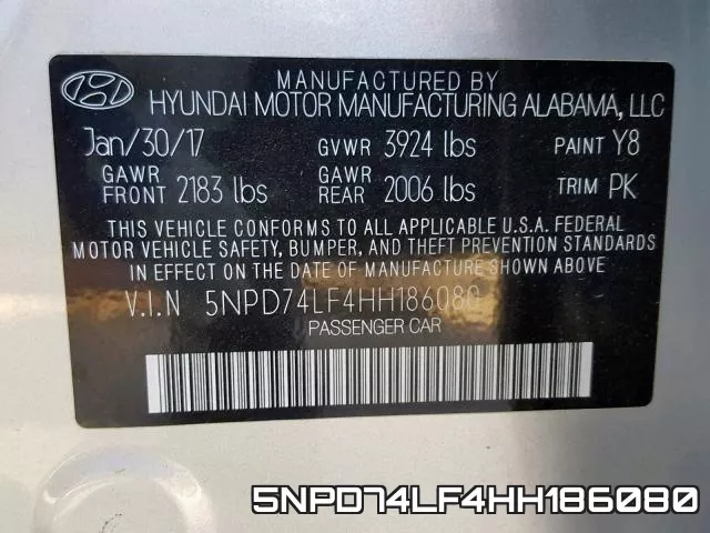 5NPD74LF4HH186080 фото 2