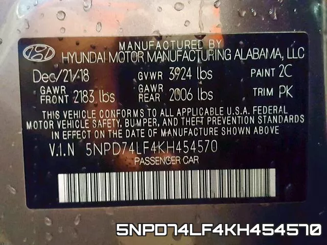 5NPD74LF4KH454570 фото 2