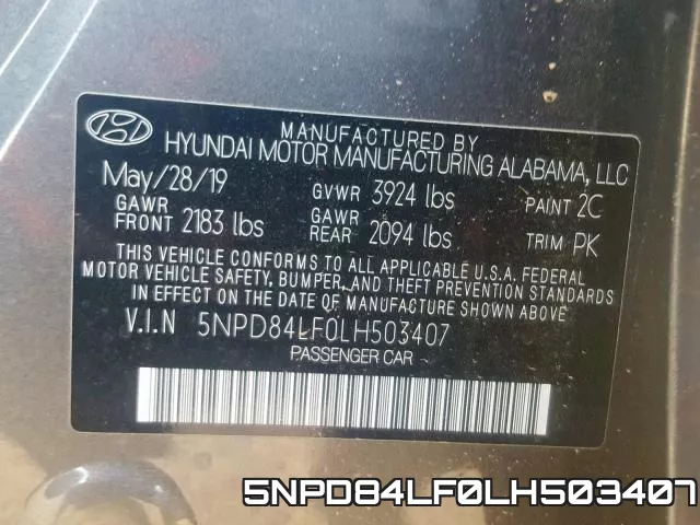5NPD84LF0LH503407 фото 2