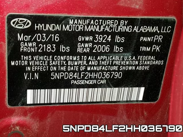 5NPD84LF2HH036790 фото 2