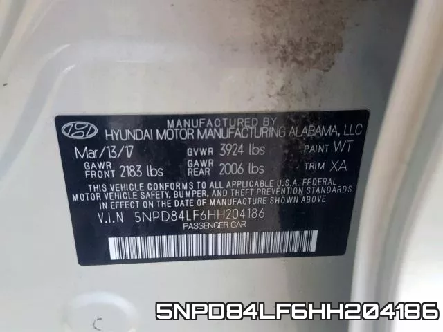 5NPD84LF6HH204186 фото 2