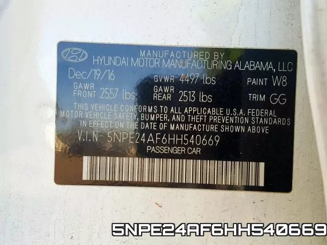 5NPE24AF6HH540669 фото 2