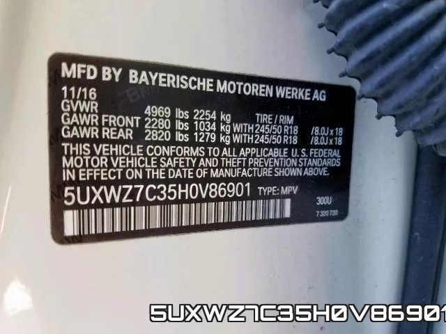 5UXWZ7C35H0V86901 фото 2